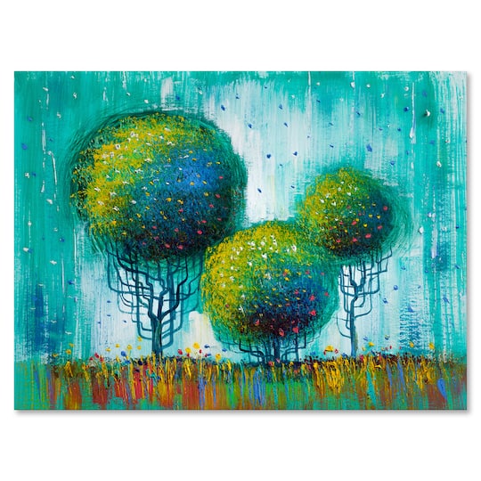 Designart - Colourful Trees Impressionist Landscape II